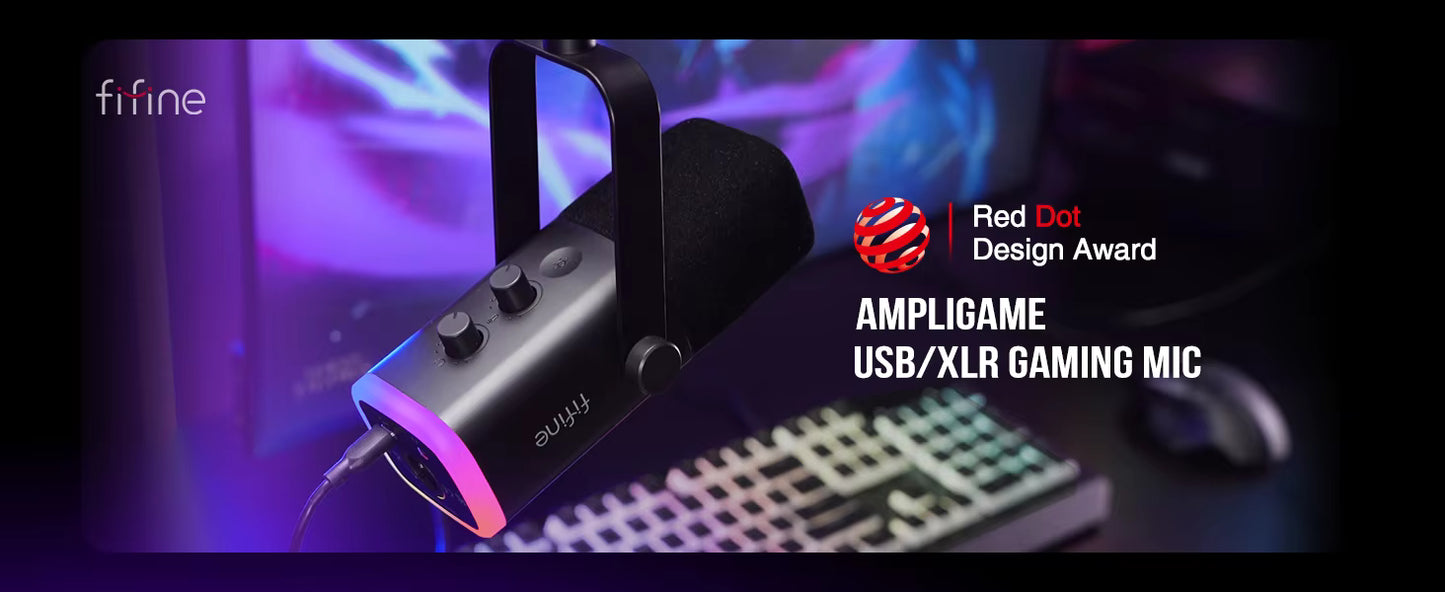 FIFINE Dynamic Microphone with RGB Black