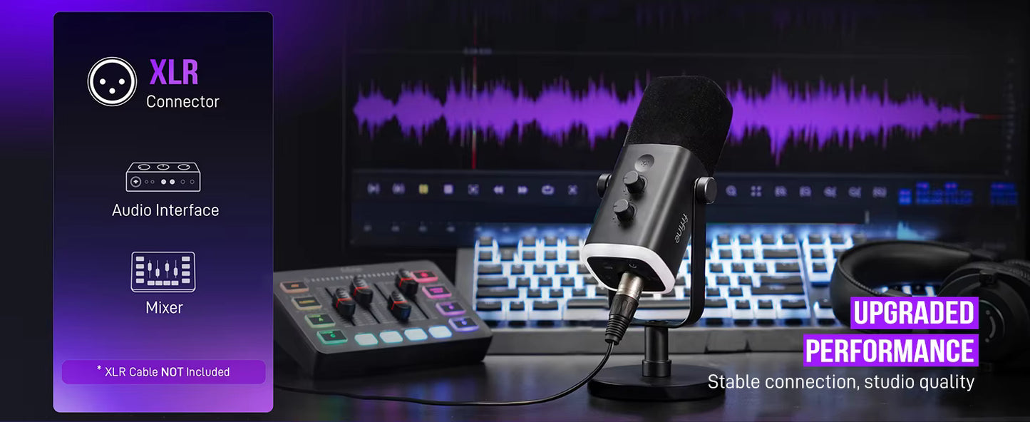 FIFINE Dynamic Microphone with RGB Black