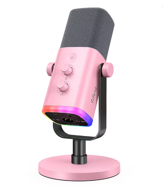 FIFINE Dynamic Microphone with RGB Pink
